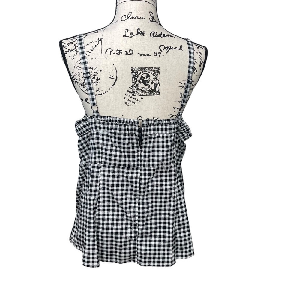 Torrid Black White Gingham Plaid Poplin Cami Sweetheart Tank Top Zip Back Size 2 - Picture 8 of 11